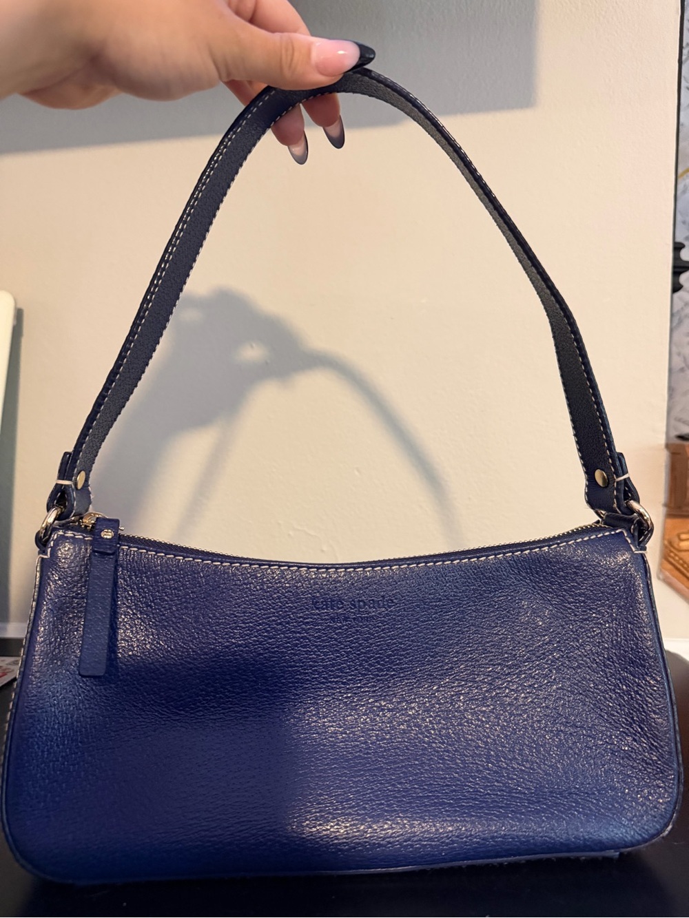 kate spade Navy Blue Leather Shoulder Bag